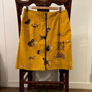 Rare Smoking Lily Animal Print Skirt with Front Zip, size L